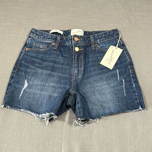 Universal Thread Shorts Wm 0/25R Jean Vintage Midi Dark Wash Cut Off Denim Jorts
